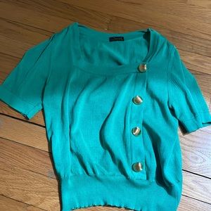 Classy green blouse with gold buttons
